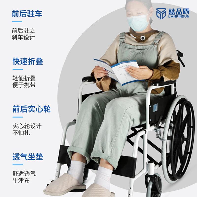 钢制老人经济型复建家具助力椅折叠轻便代步脚踏高度可调手推椅子