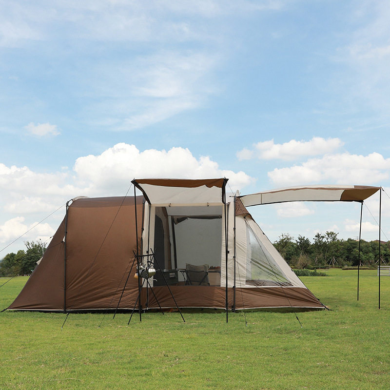北极狼户外网红爆款轻奢露营一室两厅家庭式大空间双层隧道帐篷