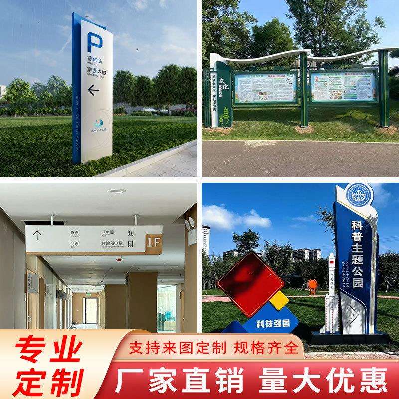 户外标识牌城市景观牌公园大型导视牌导向路标小区不锈钢镀锌立牌