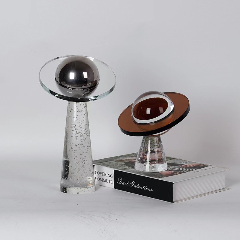 轻奢风高档水晶几何摆件家居饰品客厅电视柜抽象软装艺术品摆件