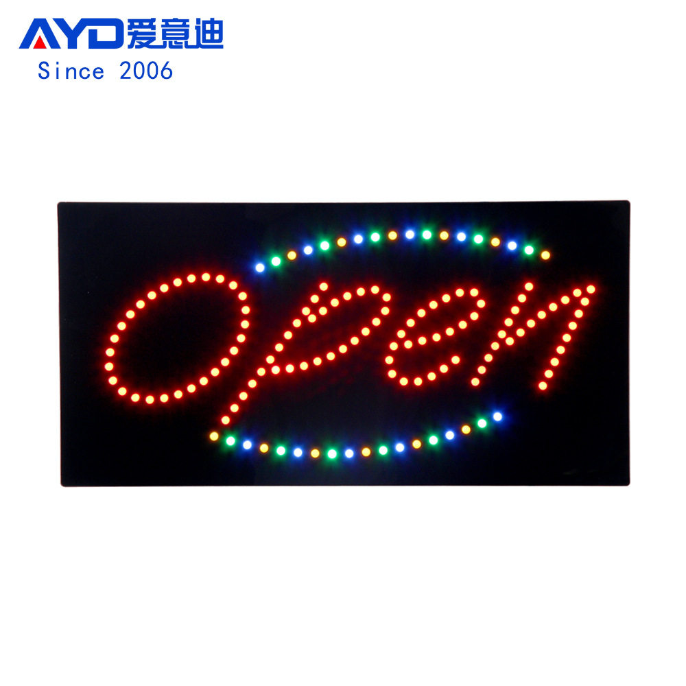 LED OPEN SIGN 广告牌门头店铺橱窗炫彩营业招牌灯箱 24 x 48cm