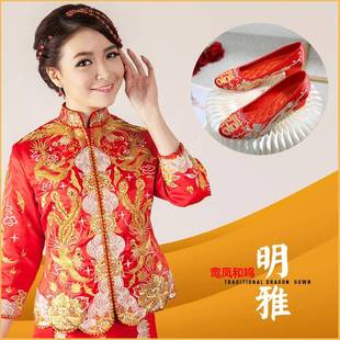 鸾凤和鸣机绣裙褂传统新娘龙凤褂结婚中式礼服旗袍敬酒服可定做