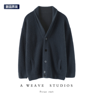 男人衣服好在灵魂深处!加厚V翻领男士羊绒开衫外套纯羊绒毛衣男外