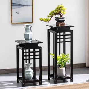 花架置物架子中式 室内简约绿萝花台仿S古花几花盆架阳 客厅落地式