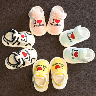 宝宝鞋子婴儿鞋软底夏季女宝宝学步鞋夏天八10四个V月六步前鞋防