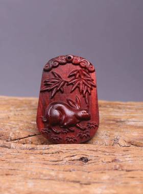小叶紫檀生肖吊坠男红木挂件挂牌鼠牛虎兔龙蛇马羊猴鸡狗猪项链