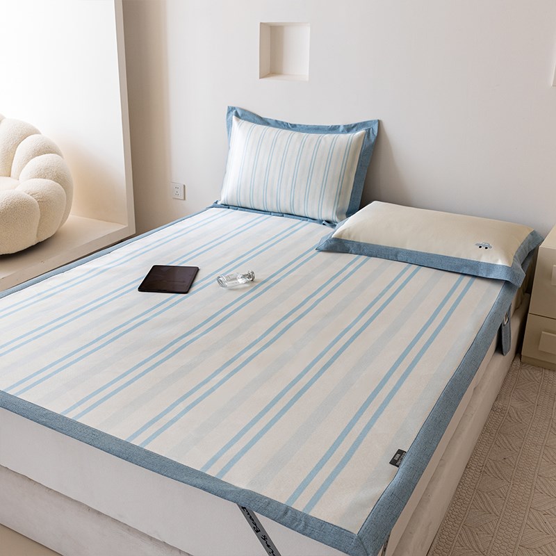 高端夏季卡通冰丝凉n席空调凉席可水洗机洗折叠床单床笠款三件套