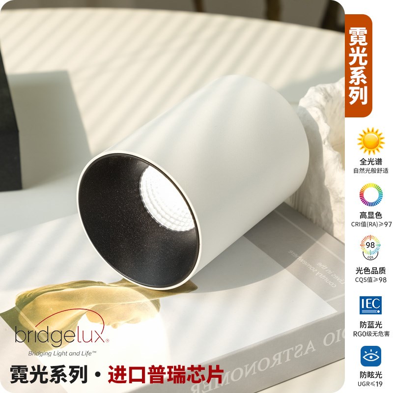 由灯记明装射灯防眩光家用客厅无主灯天花板免打孔小山丘洗墙射灯