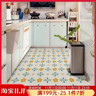厨房满铺地垫防水防滑皮革脚垫可擦免J洗地毯防油可定制地毯垫子