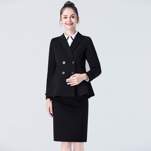 孕妇装春秋装孕妇套装女长袖西装外套裤子包裙两件套职业面试上班