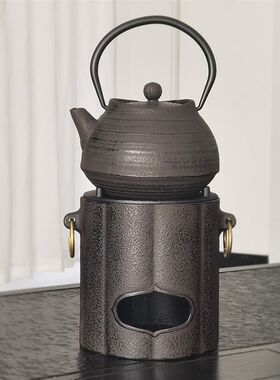 日式老炭炉家用室内铁壶煮茶炉大碳炉铸铁烤火炉南瓜风炉复古围炉