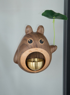 黑胡桃木铃铛新家乔迁礼物搬家新居礼品门上O挂件装饰入户提醒风