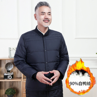 中老年羽绒服内胆套装男老人爷A爷加厚爸爸冬季内外穿保暖棉衣棉