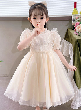 女童连衣裙夏装2023新款洋气女孩夏天蓬蓬纱裙公主裙儿童裙子夏款