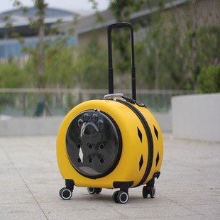 大容量宠b物拉杆箱透明猫包外出便携外出箱猫狗包推车超大号行李