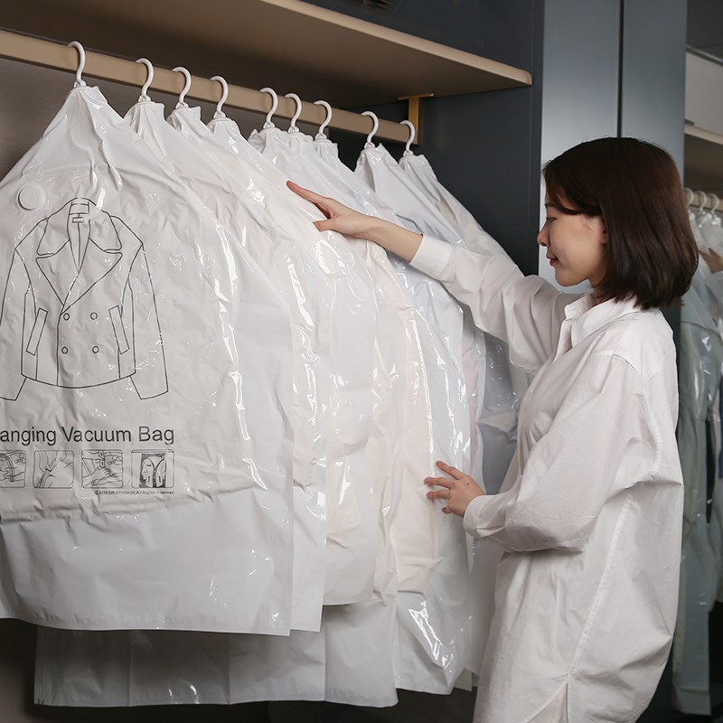 羽绒服收纳袋大衣专用装衣服衣物挂式真空压缩袋子衣柜挂衣神器A