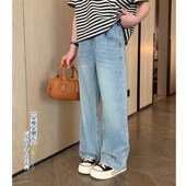 女大童时尚 休闲长 青少年洋气垂感直筒裤 烫钻牛k仔裤 2024春秋童装
