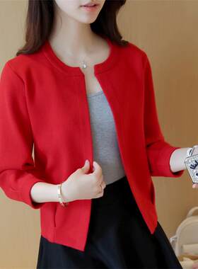 2024春款女装外套小个子针织开衫女短款百搭洋气春秋毛衣爆款上衣