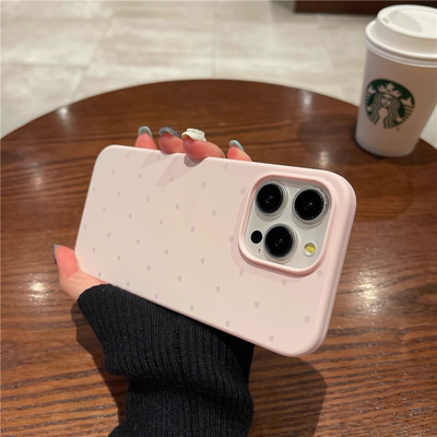苹果16液态硅胶新款粉白色手机壳