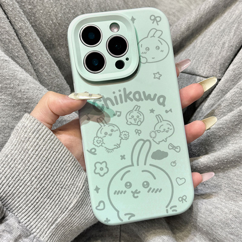 萌系乌萨奇花朵液态硅胶适用于iphone17promax苹果16手机壳15新款14pro超好看独特13情侣12全包防摔11不会撞图片