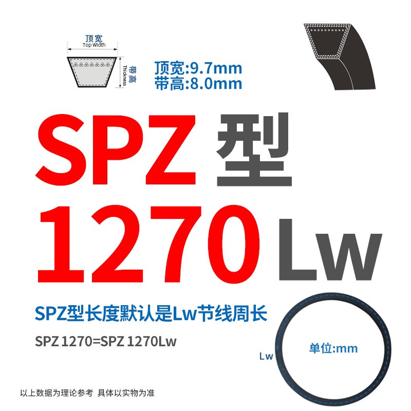 三角带SPZ/1262/1270/1287/1312/1337/1362/Lw传动皮带切割清洗机