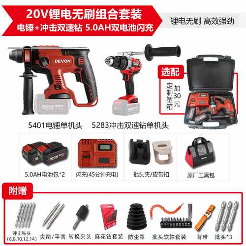 大有5401充电冲击钻无刷锂电电锤电镐大功率无线锤钻两用电动工具