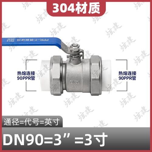 304不锈钢PPR双活接球阀开关水管热熔塑料管手动活动阀门dn15 25