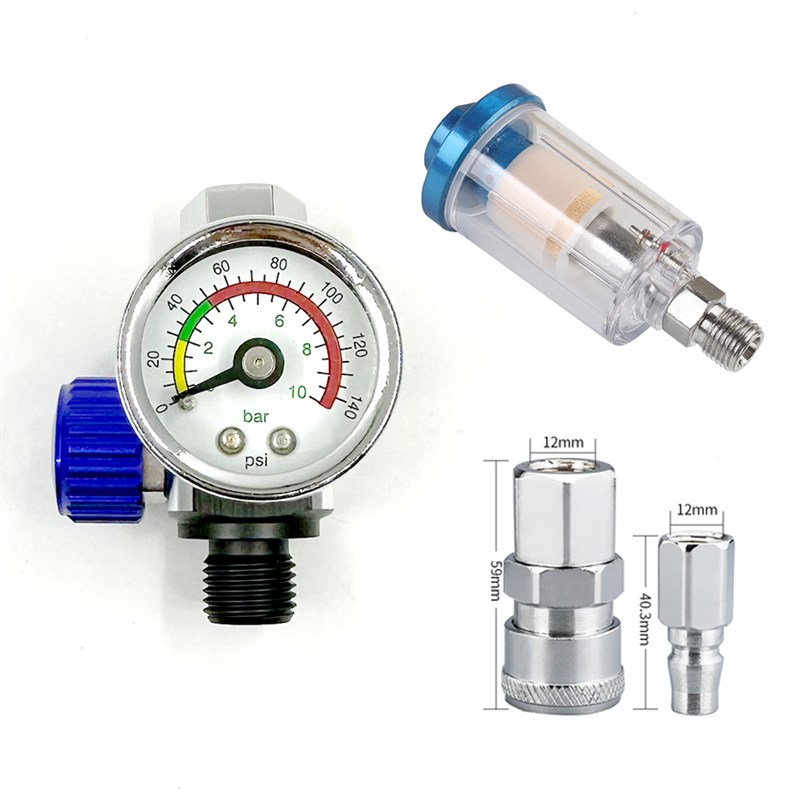 喷漆枪专用调压表数显气压调节阀过滤器稳压表喷枪通用枪尾压力表