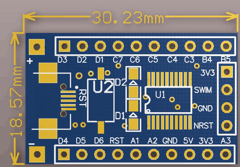 STM8S 电子开发板 小系统板 STM8S103F3P6 单片机核心板