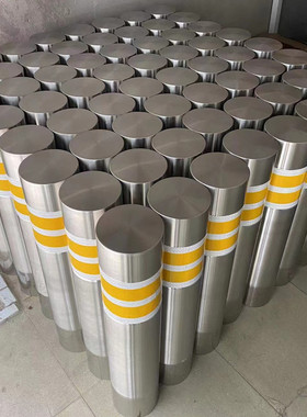 304不锈钢防撞柱固定预埋路桩车槽止车柱横道柱安全岛车挡警示柱