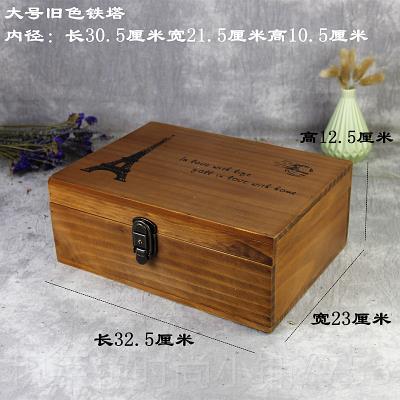 正品包邮ZKA K复古 实木带锁收A纳盒 桌面首饰盒宝物储物盒密码道