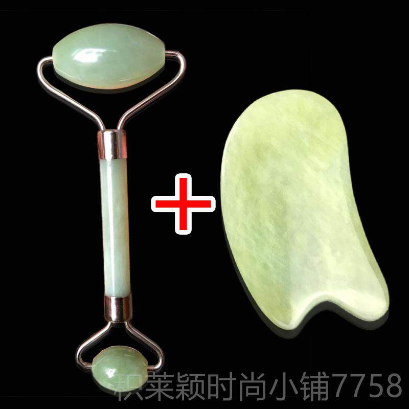 正品然玉玉石美容岫器 美容滚轮天器 玉 滚 玉石按摩器按摩棒面部