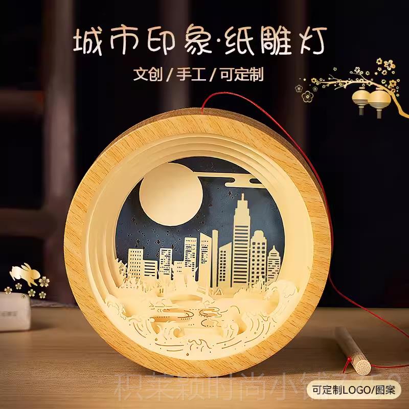 正品爱国主题红色文创纸雕灯品手工di材料儿童手提灯笼建党y团礼