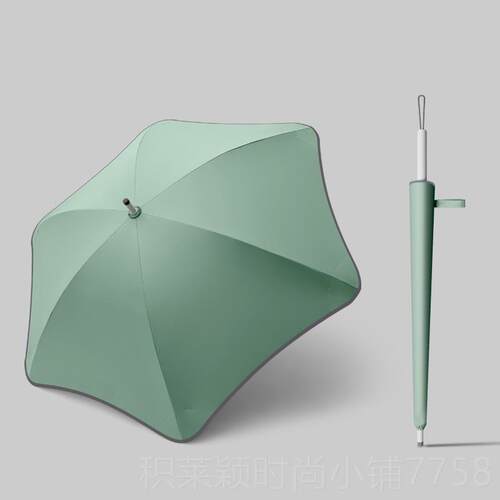 正品胶长柄晴雨两安全伞六圆角反条纯色雨用伞直黑杆伞学生定制lo