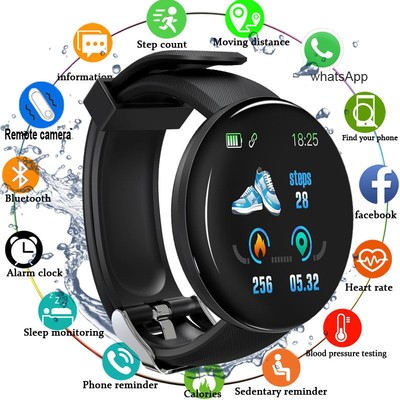 D18 Smart Watch Men Women Smartwatch Blood Pressure Waterpro