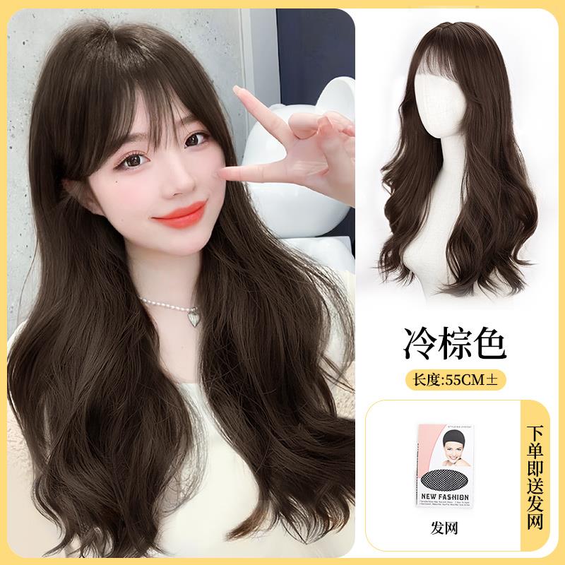 假发女长卷发网红发全真人发微卷波浪全头套式蓬松自然整顶假发套