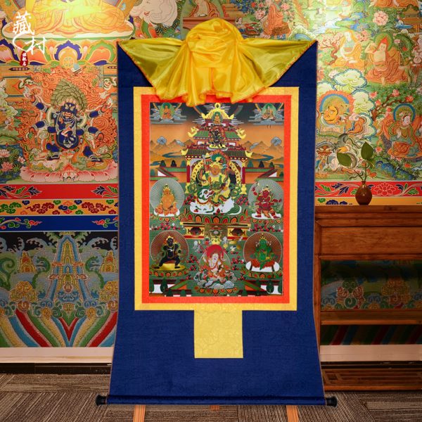 姓财神唐卡画财神财神金用品 镀家用黑五财神黄心挂件路像藏村 五