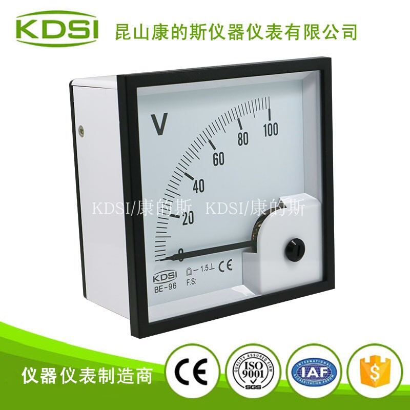 。KDSI厂家供应BE-96DC100V直流电压表 CE认证电压表，配电柜用表