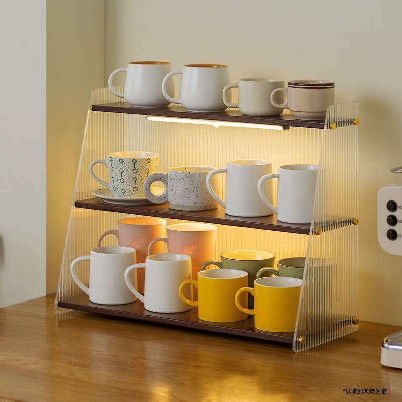 杯架杯子收纳置物架桌面水杯茶杯马克放咖啡玻璃杯架子盒水吧整理