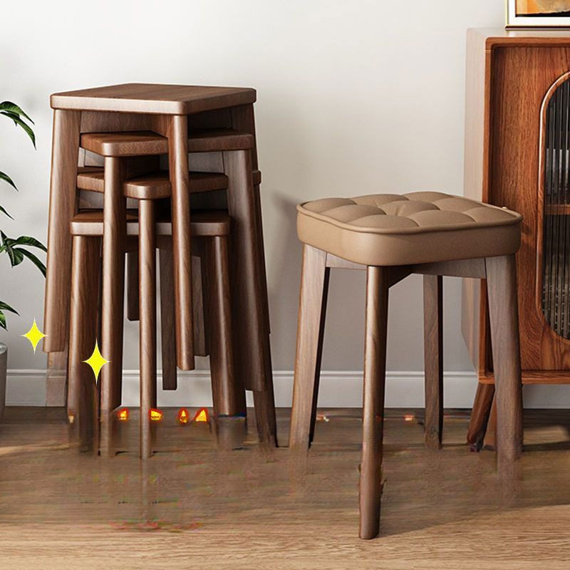 客厅家用方凳板凳餐桌椅子可叠放收纳木头凳子简约小板凳实强之羽
