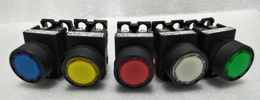 富士凸头 AR22EOL带灯按钮AR22EOL-11M3G自复位LED 红黄蓝绿白橙