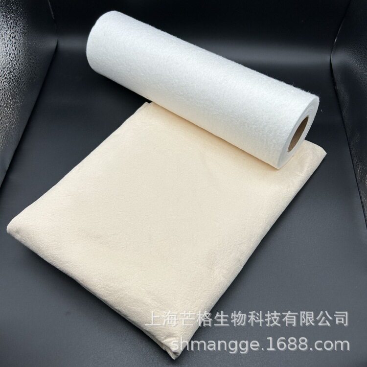 跨境货源白色超细纤维水刺无纺布 吸水擦拭布壁纸吸音棉用水刺布