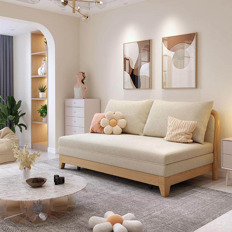 日式实木沙发床折叠两用现代简约客厅小户型多功能单双人折叠床