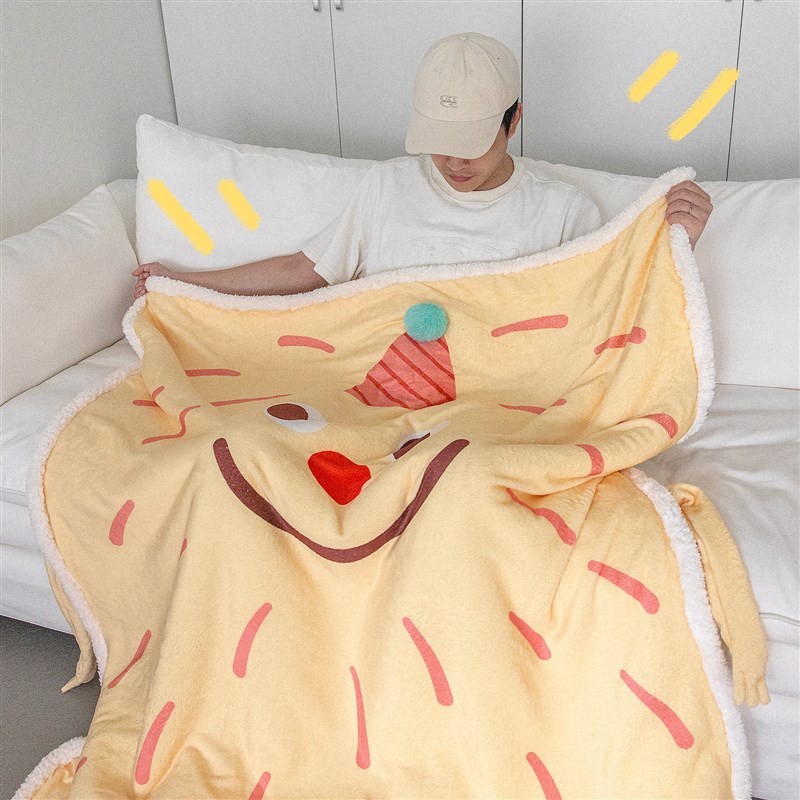 人间八月八丨黄砰砰双层r加厚羊羔绒秋冬盖毯保暖单双人沙发抱毯