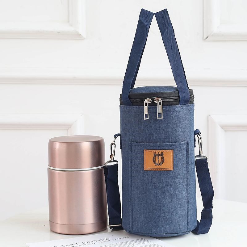 焖烧壶专用饭袋便当包保温桶袋子圆形饭盒袋便当盒铝箔保温袋带饭