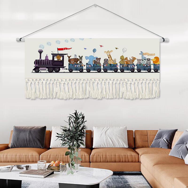 简约花卉植物挂毯布艺卧室客厅装饰画床头沙发背景墙挂画玄关壁画图片