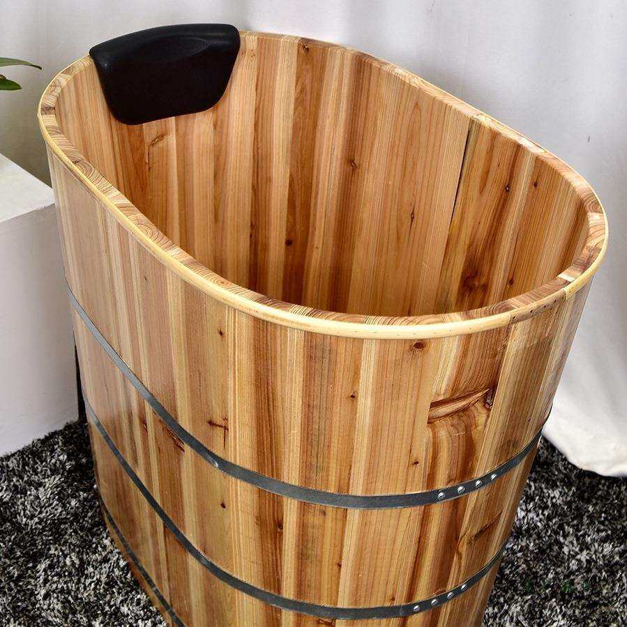 加厚加高省空间泡澡木桶浴桶浴缸沐浴桶成人洗澡盆实木薰蒸桶家用