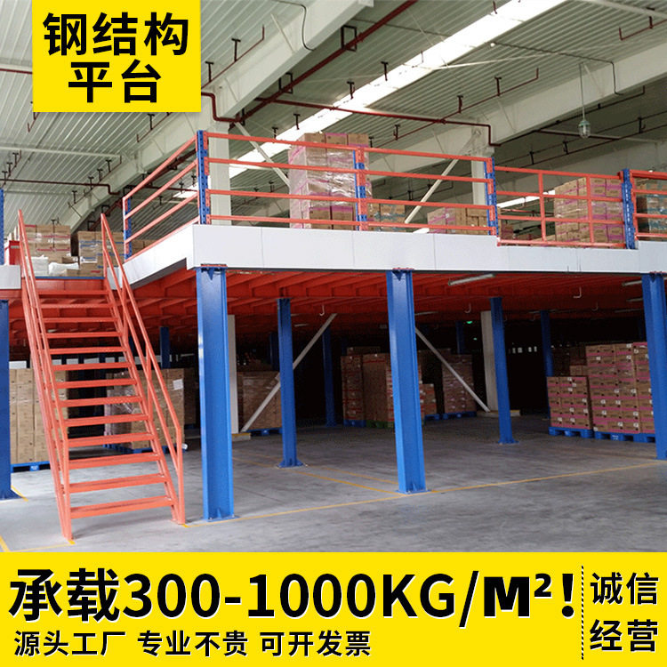 工字钢平台阁楼货架搭建工程仓储货架高位隔层铁架子钢材货架
