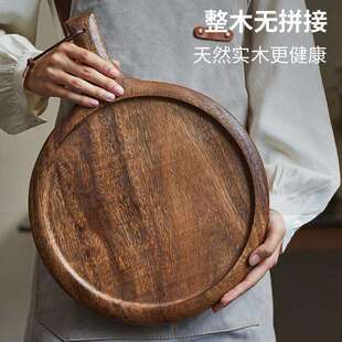 实木牛排餐盘日式木质披萨盘牛扒木板餐具木盘子木头托盘西餐摆盘