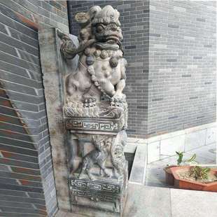 仿古石雕门墩摆件青石老石鼓门墩做旧貔貅麒麟石狮子门墩